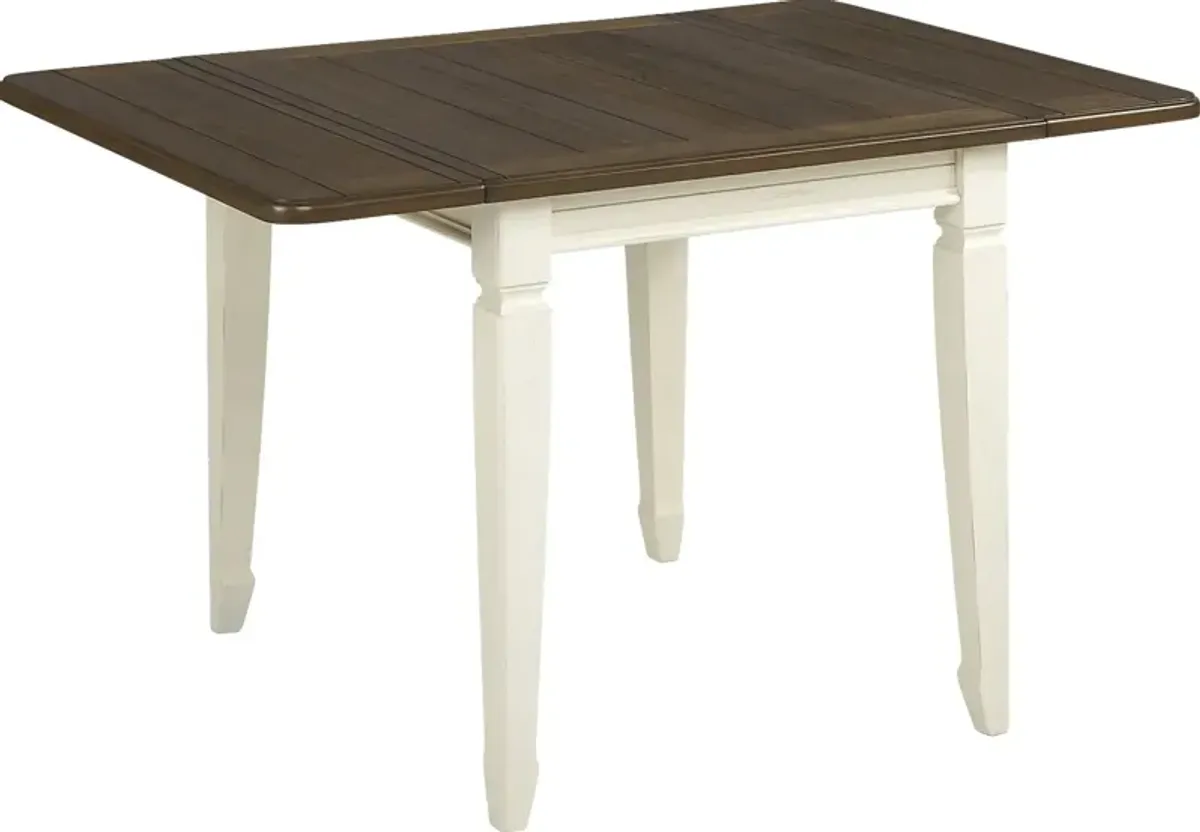 Country Lane Antique White Drop Leaf Dining Table