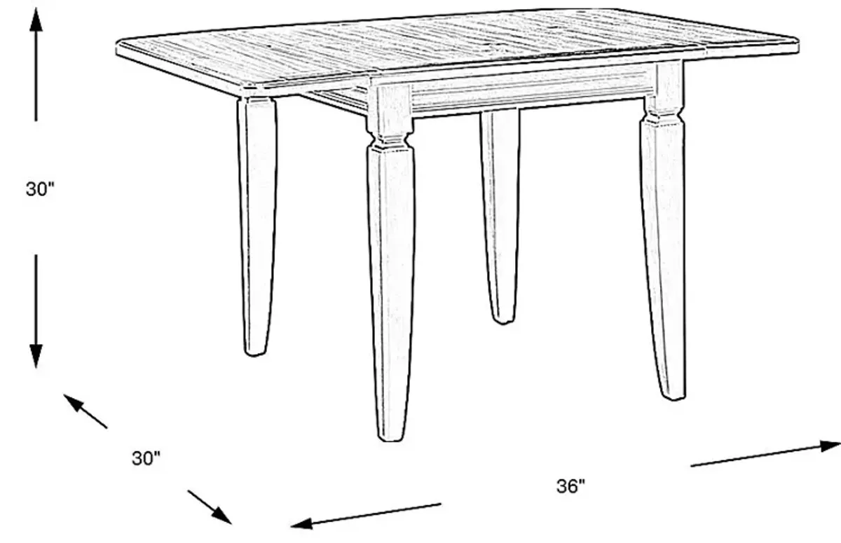 Country Lane Black Drop Leaf Dining Table