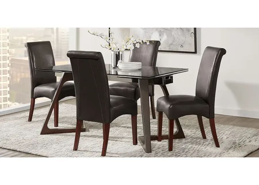 Amhearst Brown 5 Pc Rectangle Dining Set with Chocolate Chairs