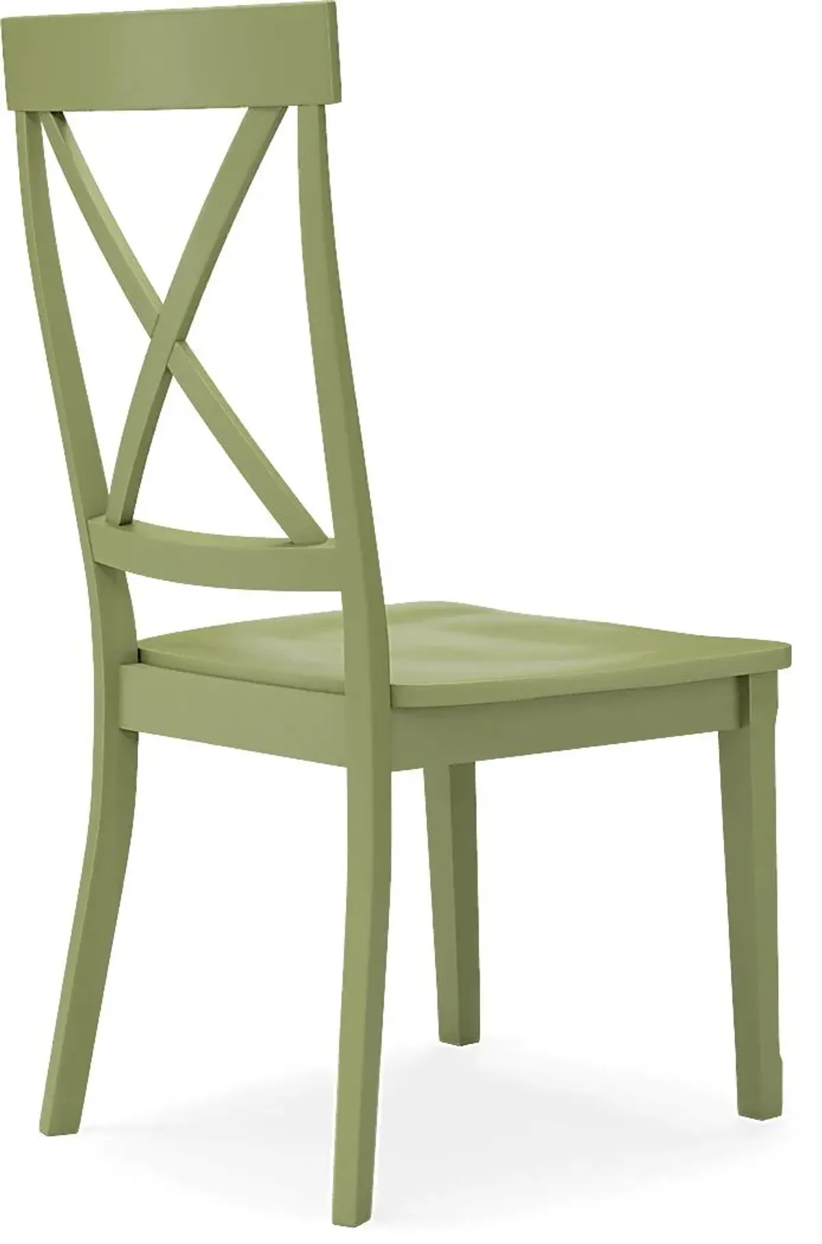 Brynwood White 5 Pc Round Dining Set with Green Chairs
