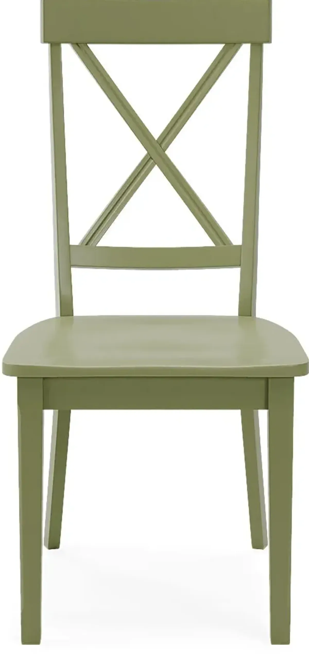 Brynwood White 5 Pc Round Dining Set with Green Chairs