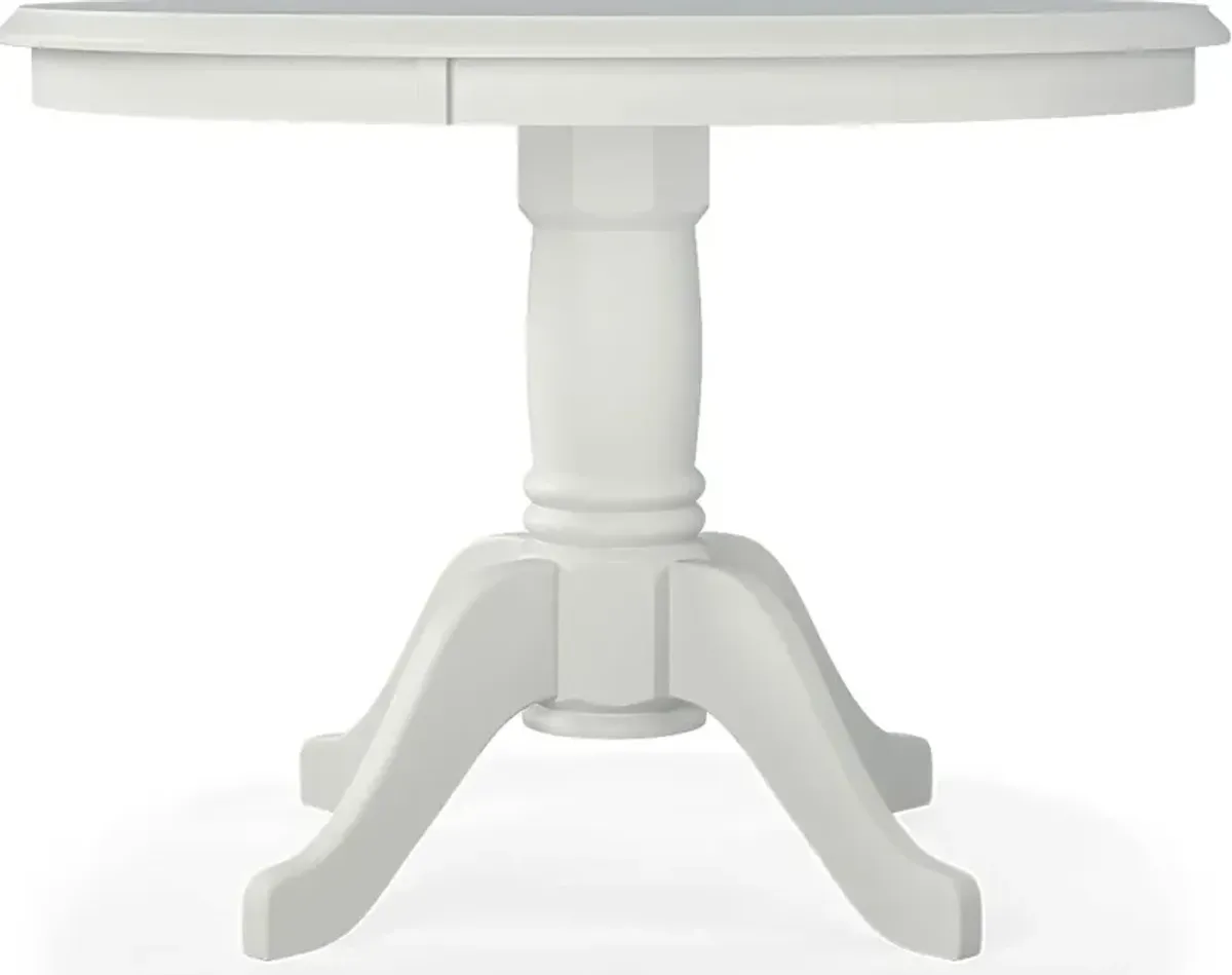 Brynwood White 5 Pc Round Dining Set with White Chairs