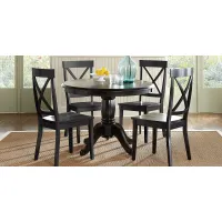 Brynwood Black 5 Pc Round Dining Set with Black Chairs