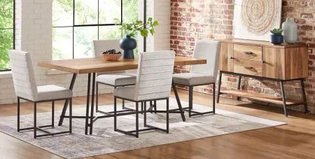 Loft Side Brown 5 Pc Dining Room with Gray Chairs