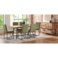 Loft Side Brown 5 Pc Dining Room with Avocado Chairs