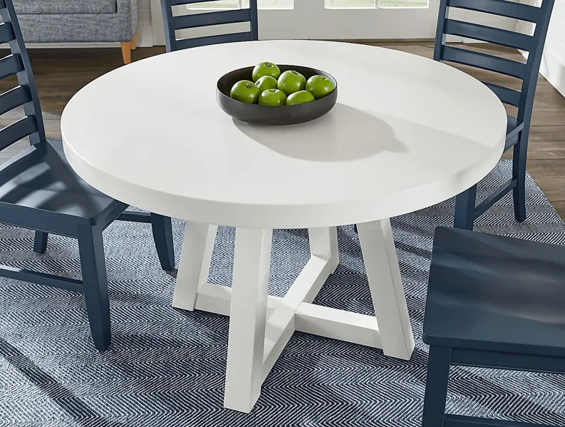 Acadia Hills White Round Dining Table