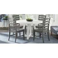 Acadia Hills White 5 Pc Dining Room with Gray Chairs