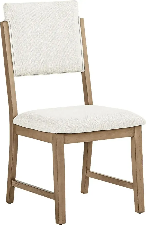 Rosolli Beige Side Chair with Gray Legs