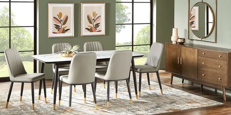 Portland Square White Rectangle 5 Pc Dining Room