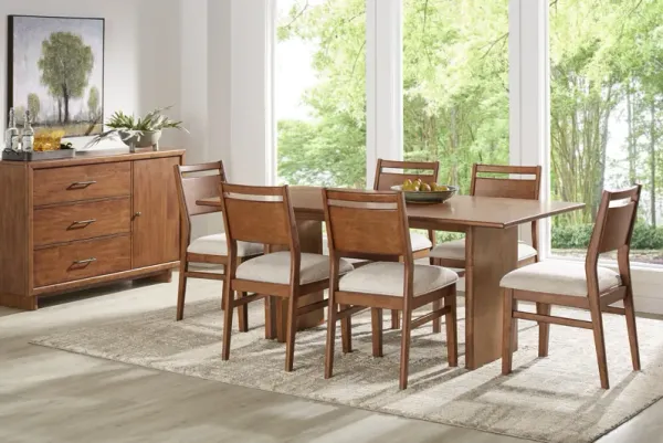 Surrey Ellis Brown 5 Pc Dining Room with Panel Back Chairs