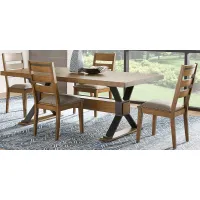 Hazelnut Woods Brown 5 Pc Dining Set with Ladder Back Chairs