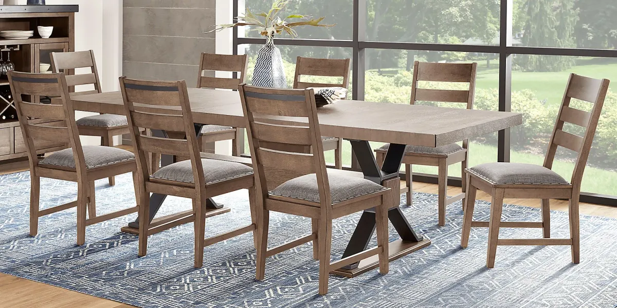 Hazelnut Woods Brown 5 Pc Dining Room with Ladder Back Chairs