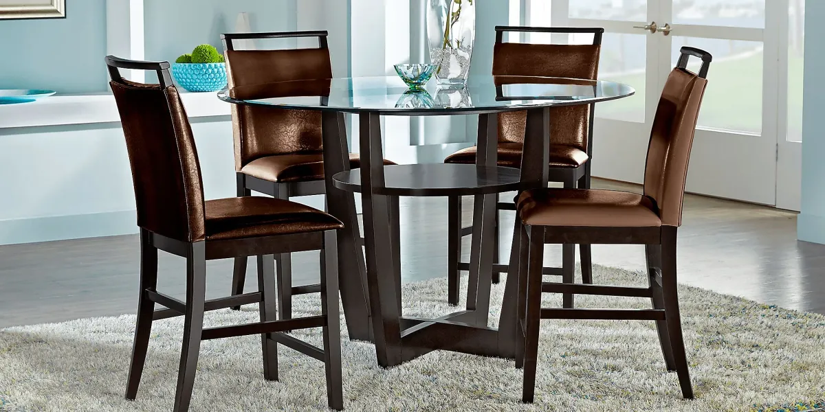 Ciara Espresso 48 in. Round Counter Height Dining Table