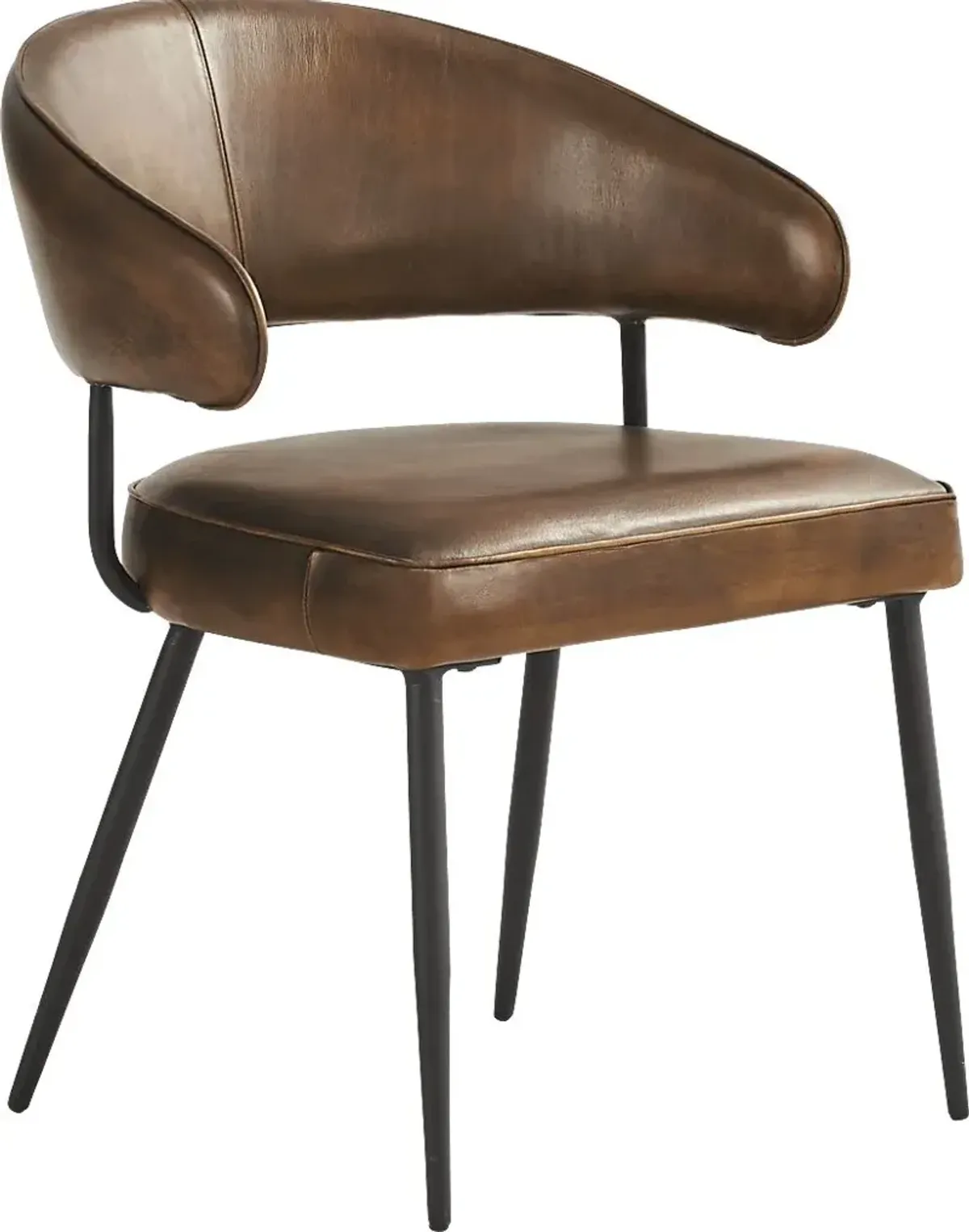 Cedona View Brown Leather Side Chair