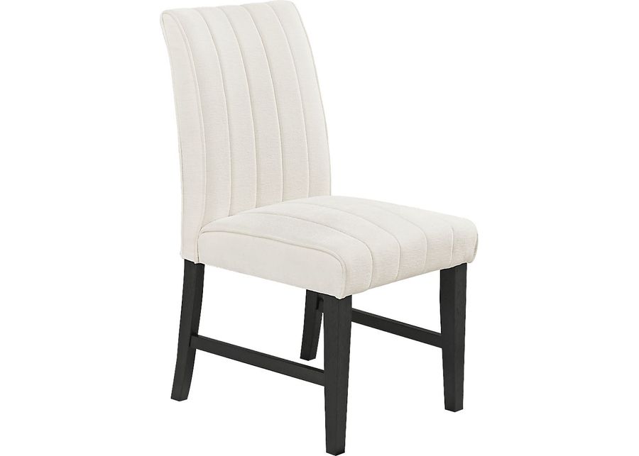 Kendall White Side Chair with Black Legs