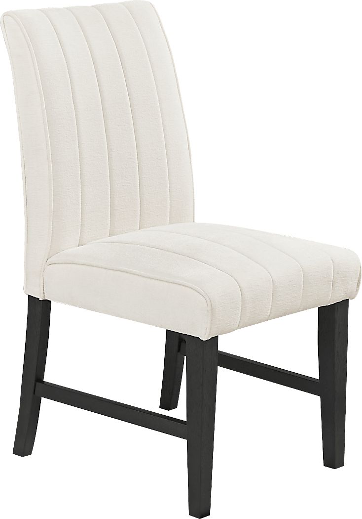 Kendall White Side Chair with Black Legs