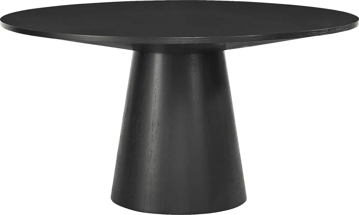 Kendall Black 5 Pc 59" Round Dining Room with White Arm Chairs