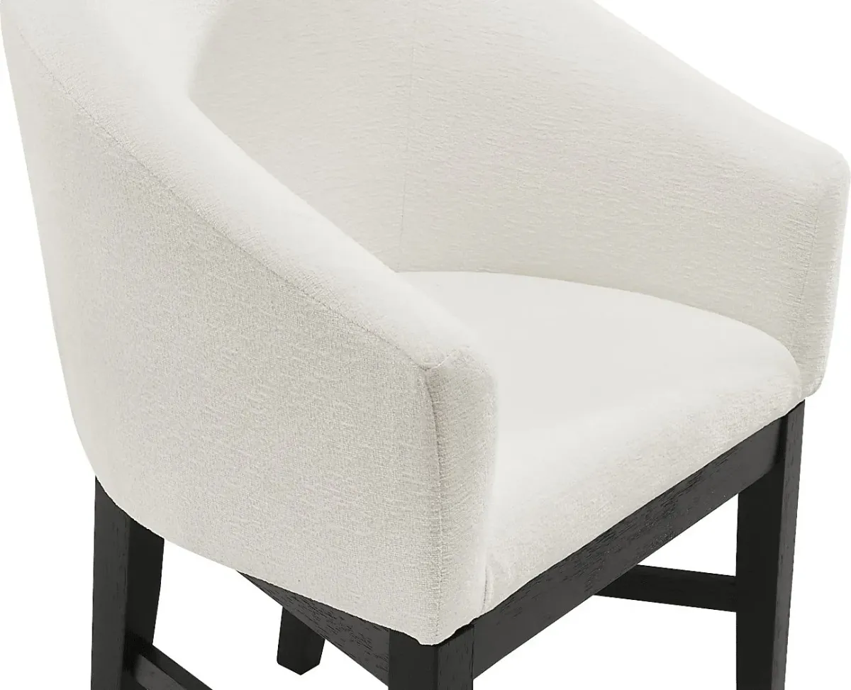 Kendall Black 5 Pc 59" Round Dining Room with White Arm Chairs