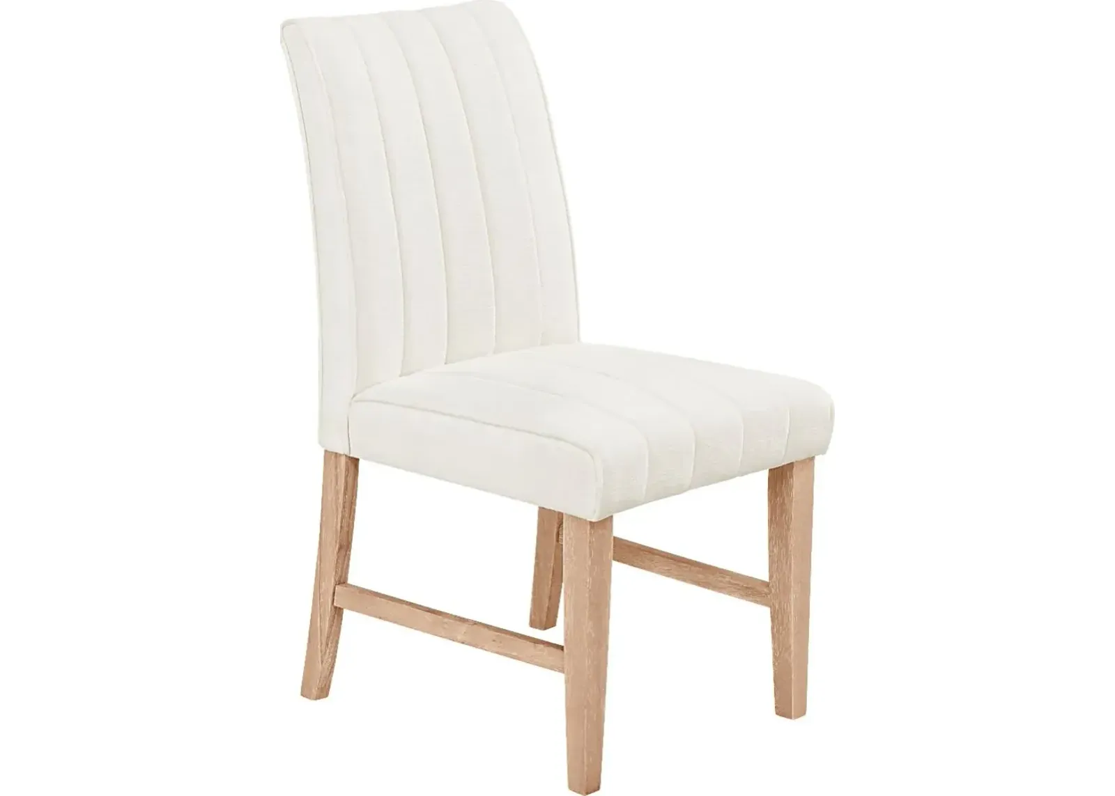 Kendall White Side Chair with Natural Legs