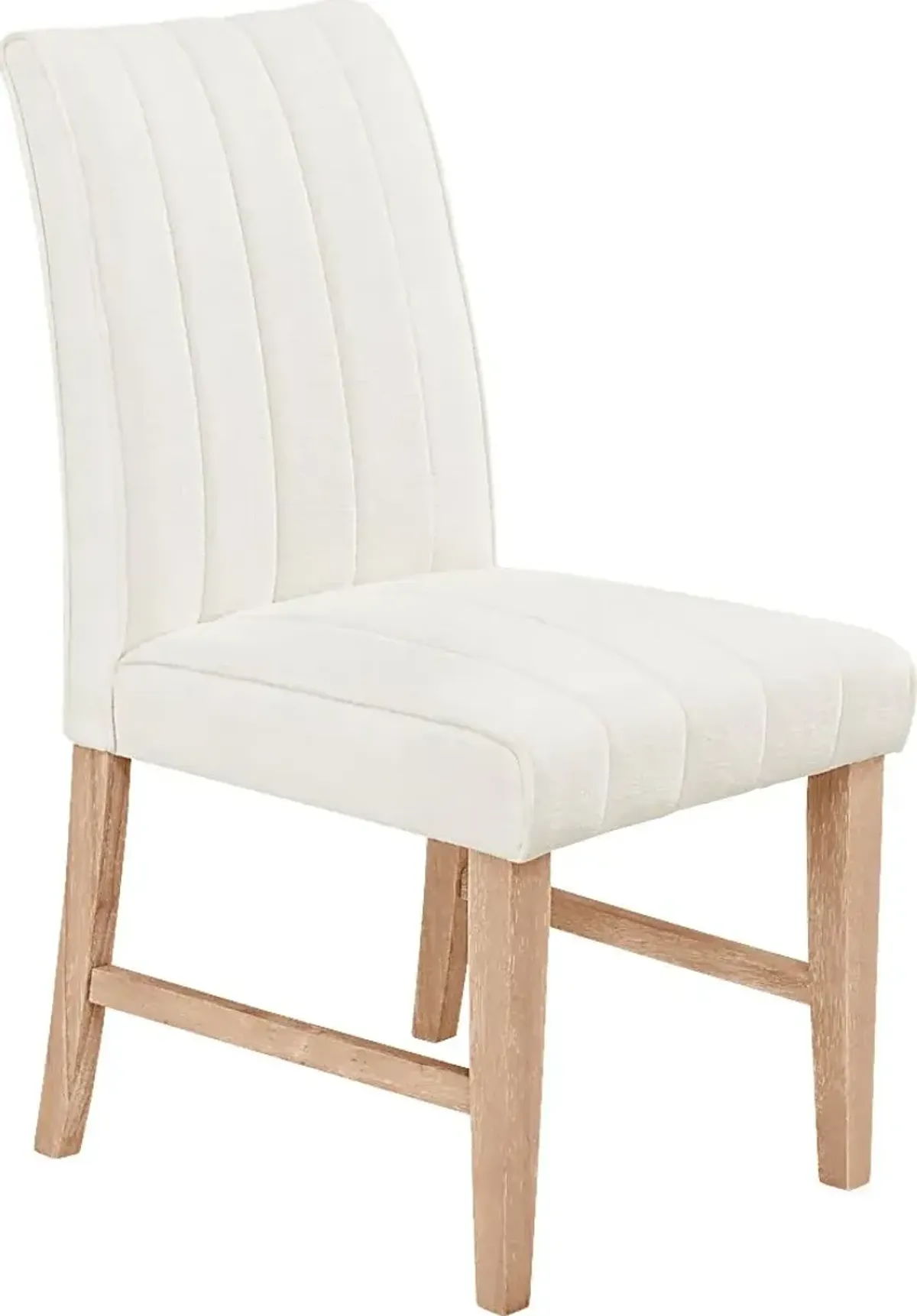 Kendall White Side Chair with Natural Legs