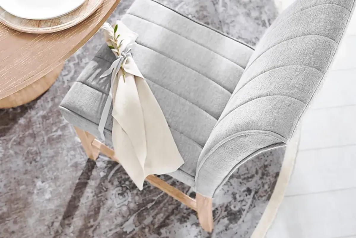 Kendall Natural 5 Pc Oval Dining Room with Gray Side Chairs