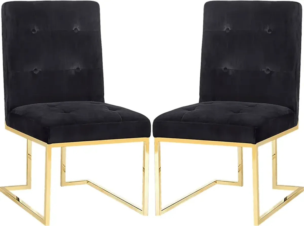 Akiko Black Dining Chair, Set of 2