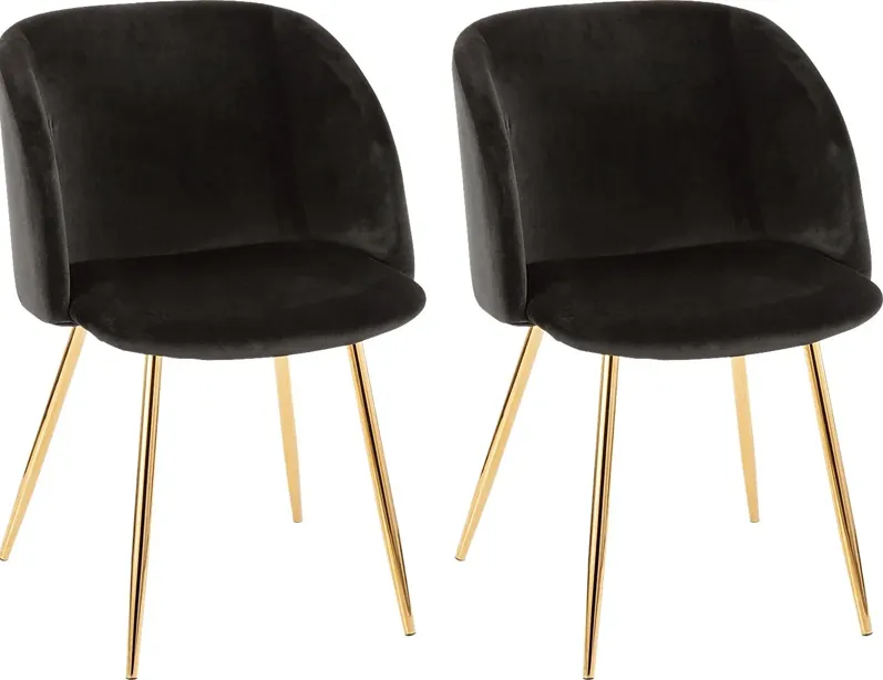 Fulham Black Dining Chair, Set of 2