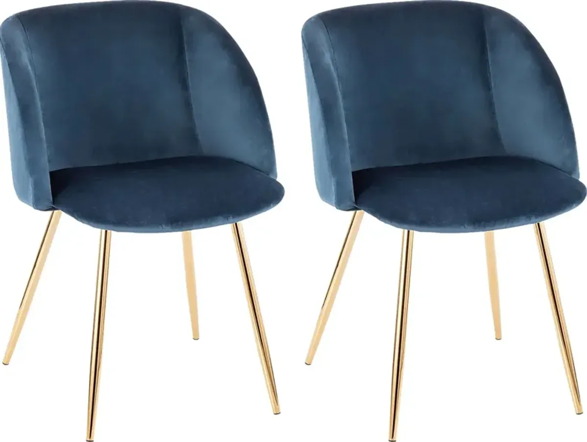 Fulham Blue Dining Chair, Set of 2