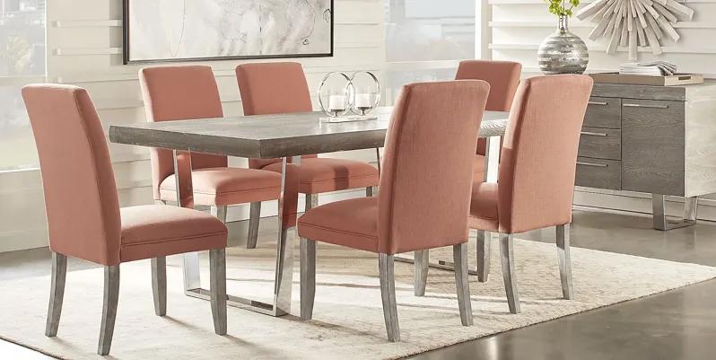 San Francisco Gray 5 Pc Dining Room with Orange Chairs