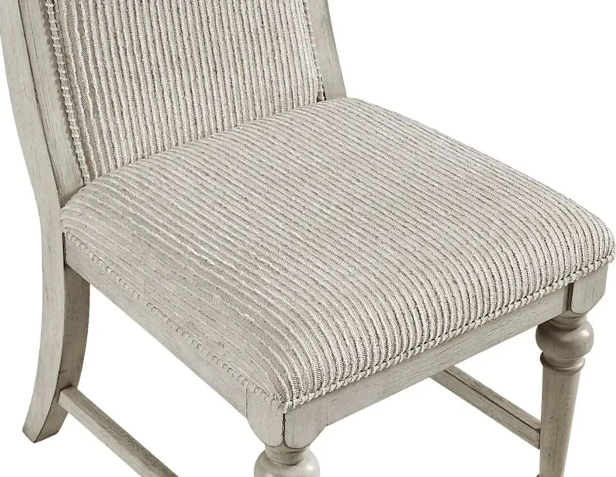 Landon Creek White Upholstered Side Chair