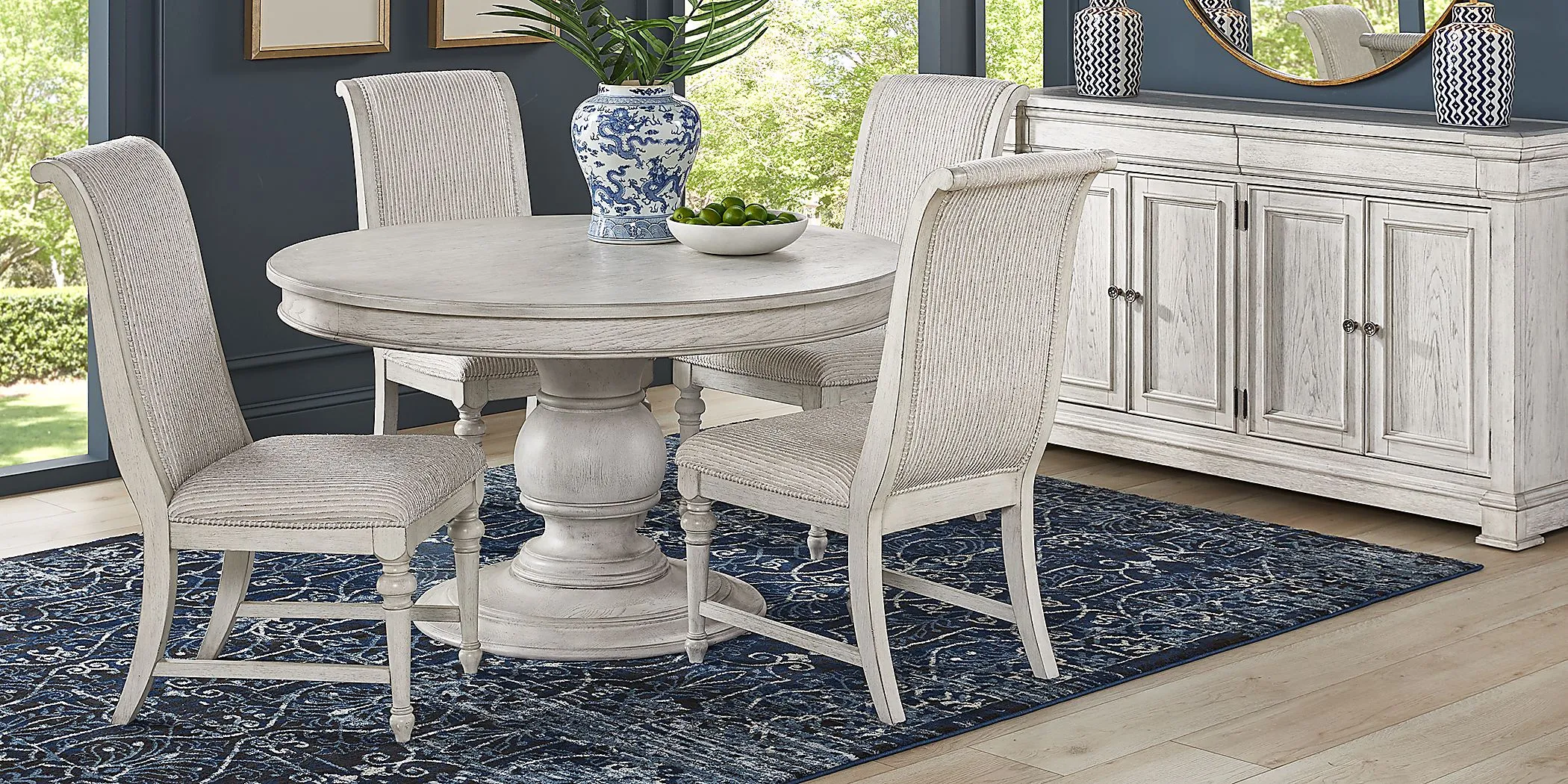 Landon Creek White Upholstered Side Chair