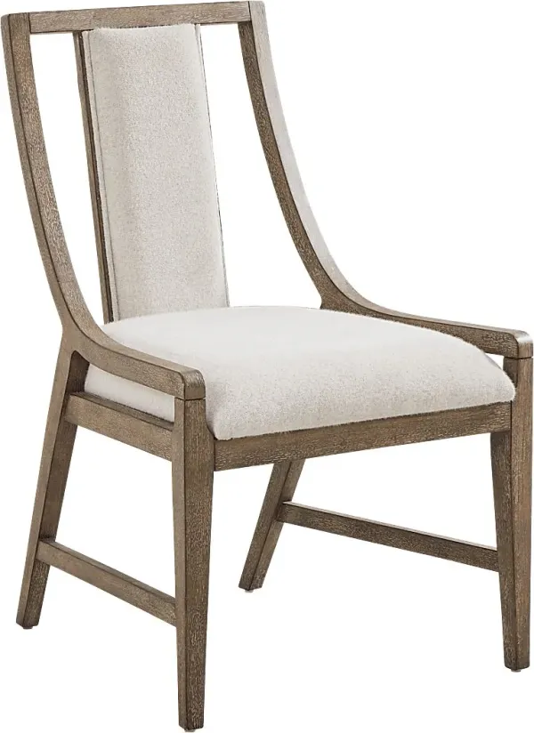 Sausalito Brown Upholstered Wood Back Side Chair