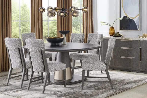 Preston Heights Gray 7 Pc Round Dining Room