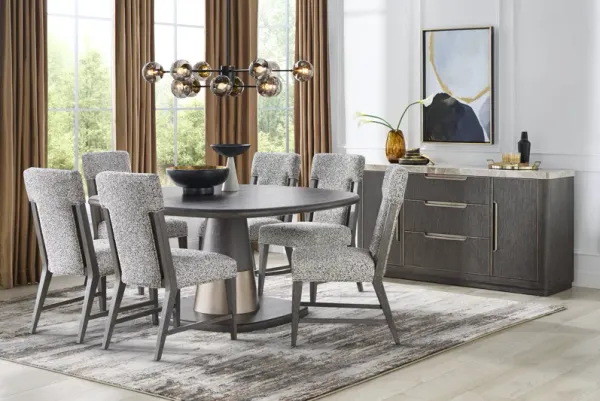 Preston Heights Gray 7 Pc Round Dining Room