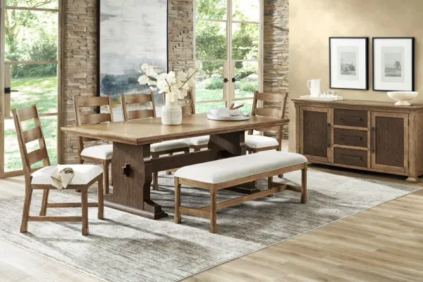 Telluride Brown 6 Pc Dining Room with Upholstered Bench