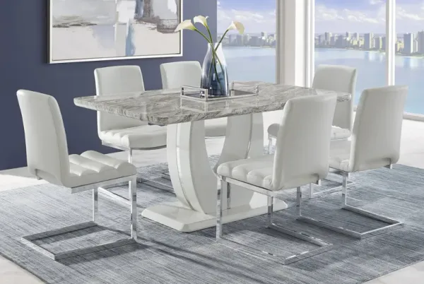 Crown Court Light Gray 5 Pc Dining Room