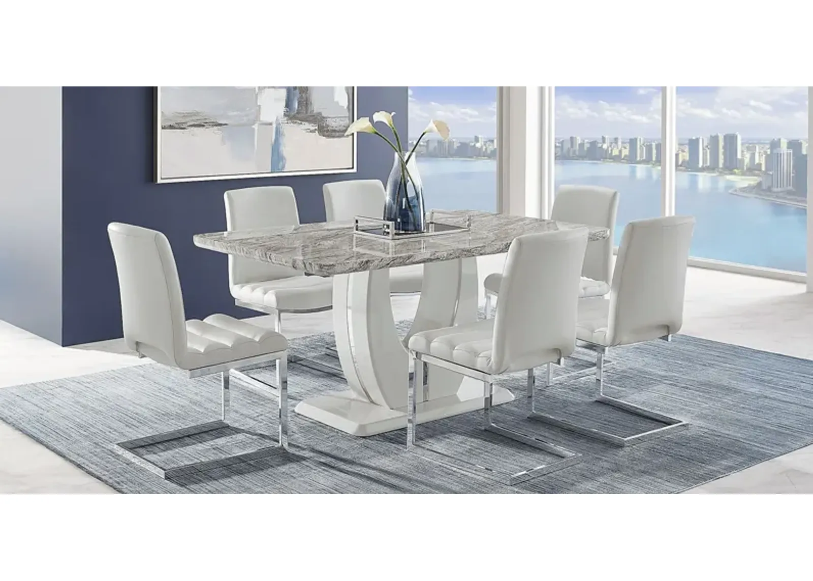 Crown Court Light Gray 5 Pc Dining Room