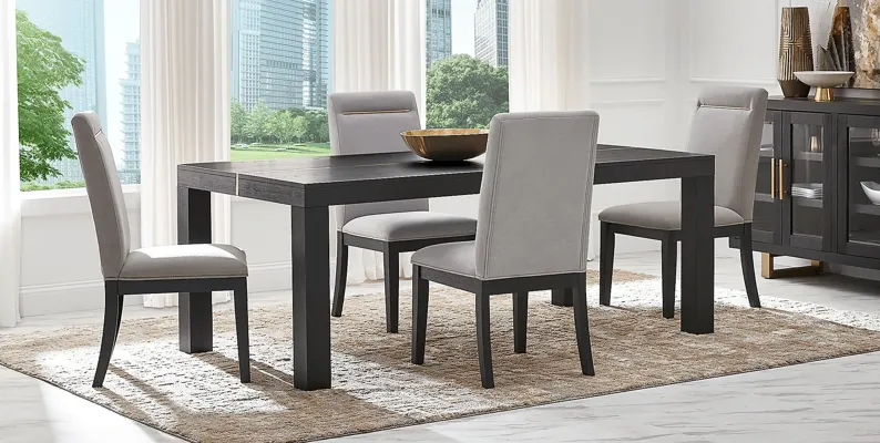 Montpelier Charcoal 5 Pc Dining Room with Gray Side Chairs