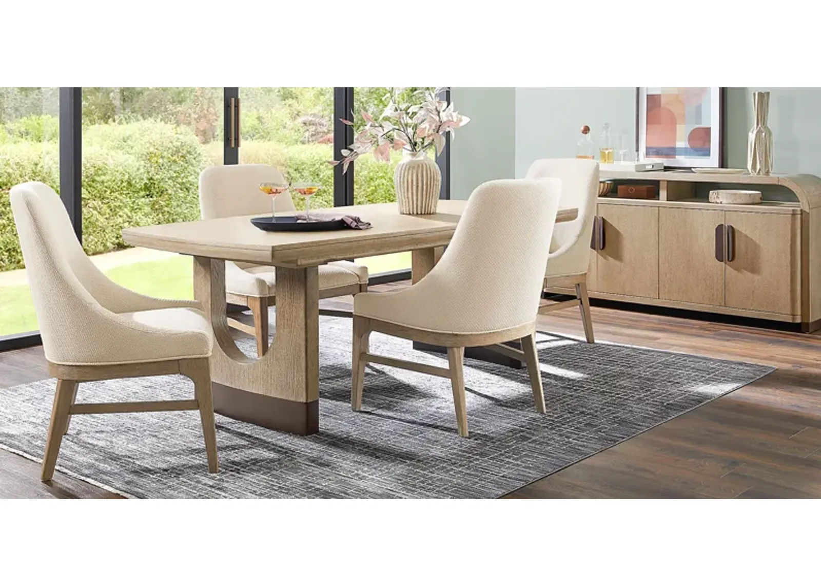 Halverson Honey 5 Pc Dining Room with Arm Chairs