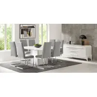Tobian White 5 Pc Dining Room with Waycroft Side Chairs