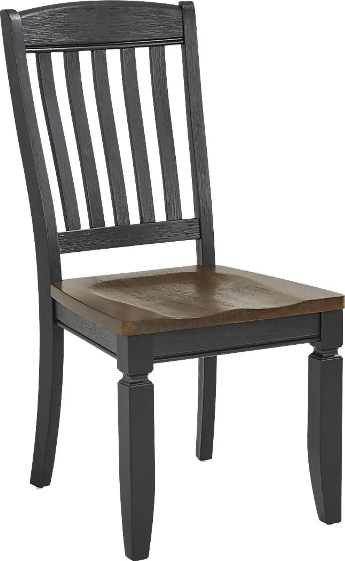 Country Lane Black Slat Back Side Chair