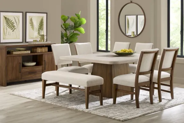 Westham Cream 6 Pc Dining Room with Upholstered Chairs