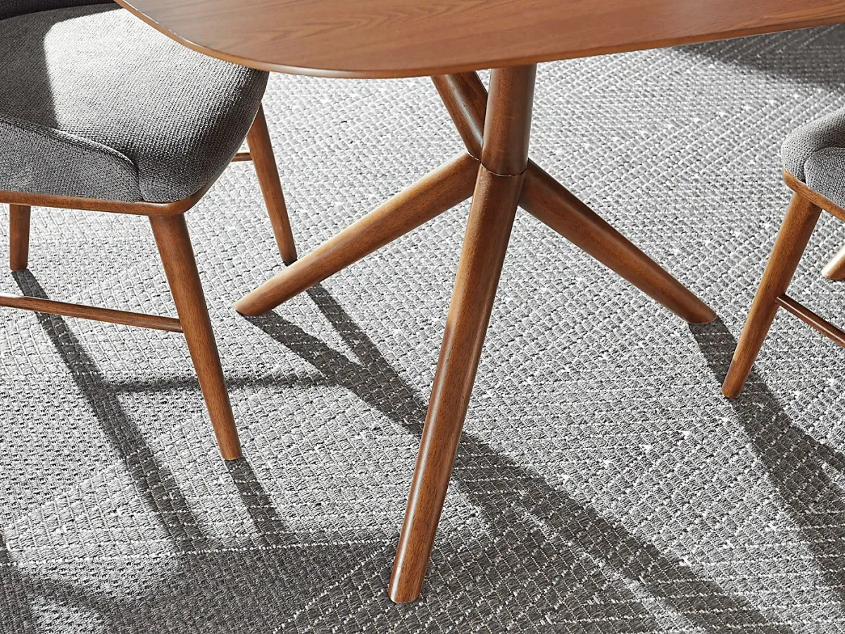 Millbrook Point Walnut 7 Pc Dining Room with Beige Chairs