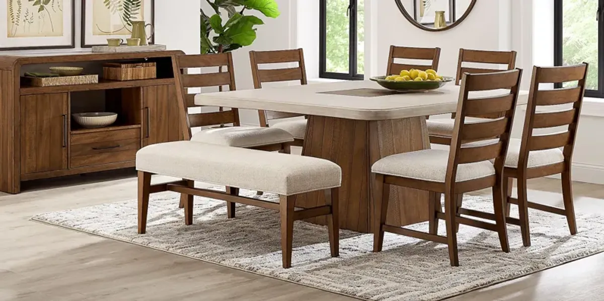 Westham Cream 6 Pc Dining Room with Ladder Back Chairs