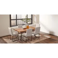 Loft Side Brown 7 Pc Dining Room with Gray Chairs