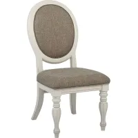French Market White Oval Back Side Chair
