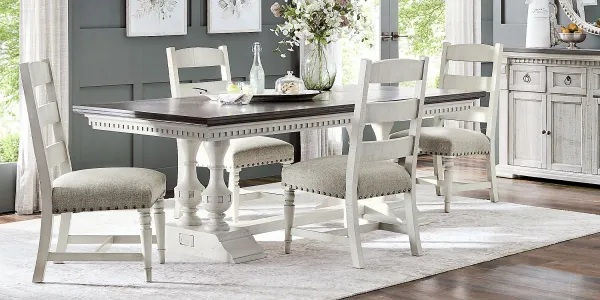 Crestwell Manor White 5 Pc 85 in. Dining Room