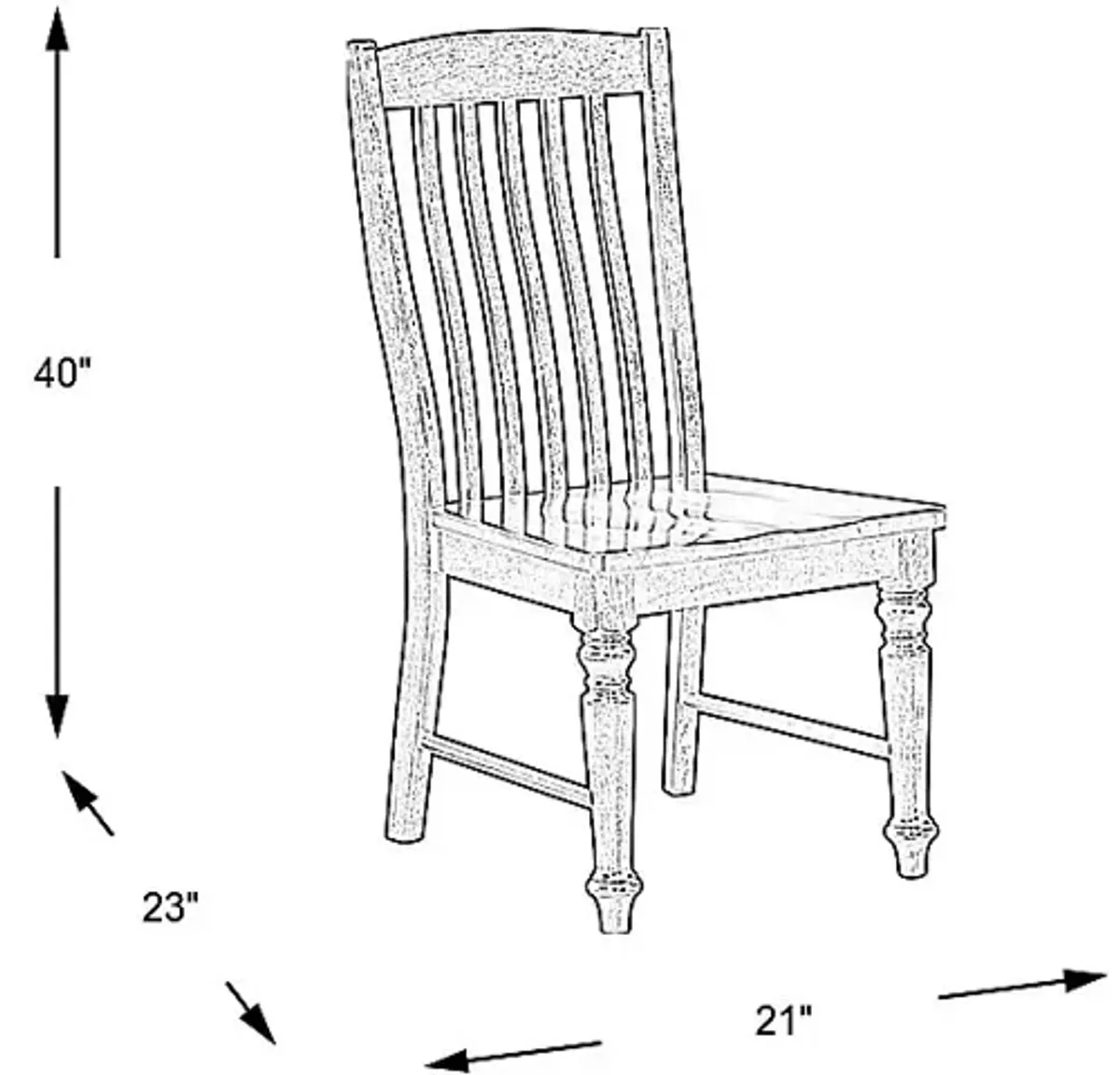 Twin Lakes Black Slat Side Chair