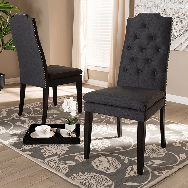 Delwood Charcoal Side Chair, Set of 2