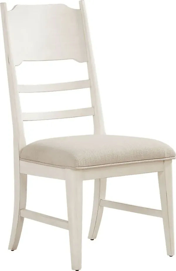 Lainey Cottage White Ladder Back Side Chair